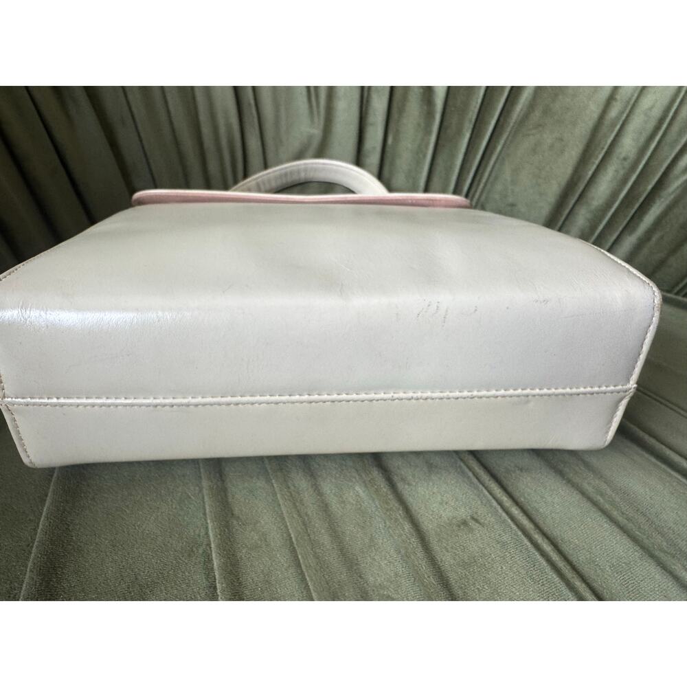 Vintage Duchess Cream Leather Top Handle Handbag 50s 60s - Picture 9 of 14